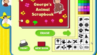 Curious George Animal Scrapbook Cartoon Animation PBS Kids Game Play Walkthrough