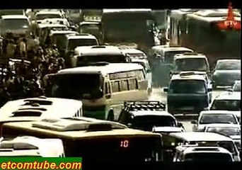 Addis Abeba light rail way and road construction