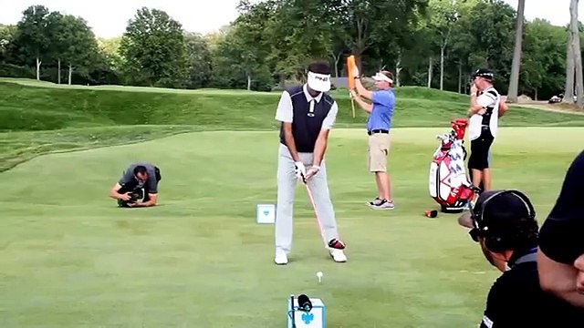 Bubba Watson at the 2015 Barclays with Charles Lightfoot