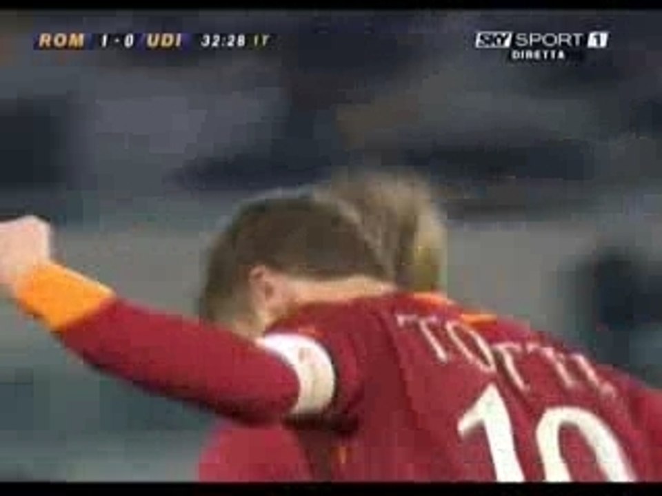 Roma vs udinese 1-0 totti