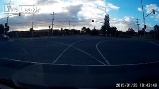 Dashcam catches the moment I almost get T-boned at traffic intersection.