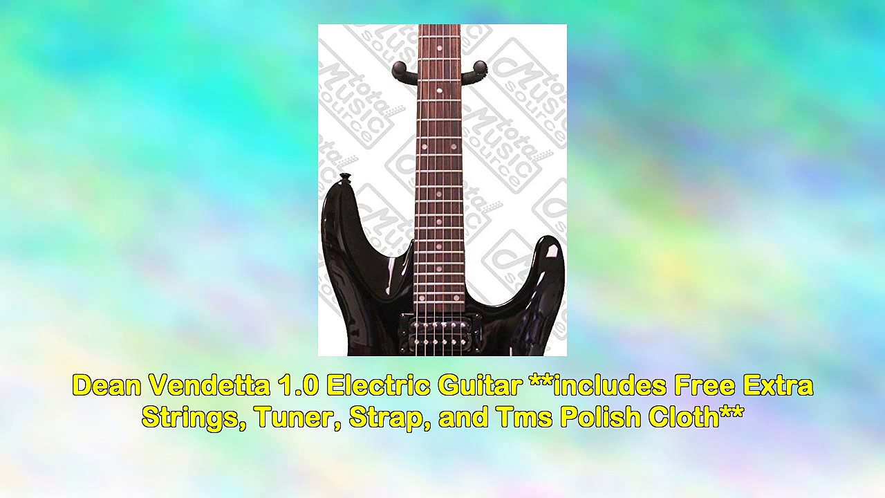 Dean Vendetta 1.0 Classic Black Electric Guitar Free Strings Tuner