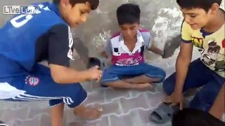 Iraqi boys playing new game