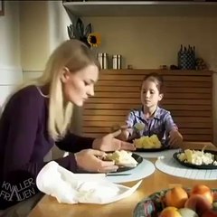 Mother Pranks her daughter, pushed her face into the food