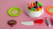 Toy Cutting Velcro Birthday Cake Decorating Playset Vanilla Cake