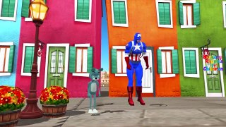 I Went To School  Nursery Rhymes | Captain America Cartoon  I Went To School Rhymes