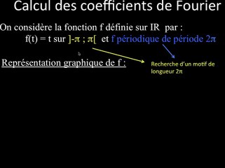 ex f impaire et f(t) = t sur ] -π; π[ : a) tracer de la courbe de f