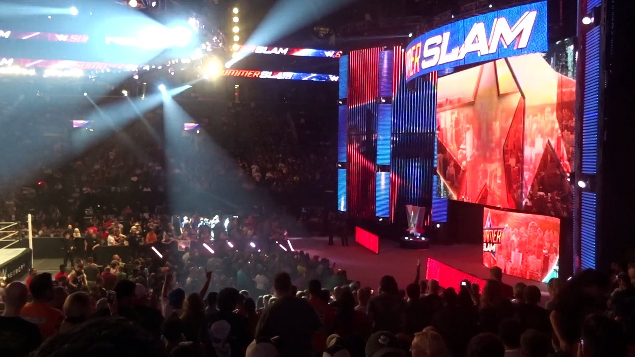 WWE SummerSlam 2015 Live Entrance Team Bad vs Team Bella vs Team PCB Barclay Center NYC