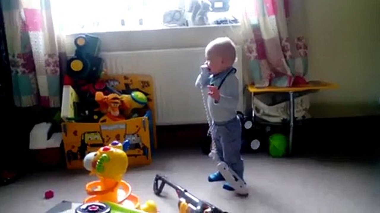 FUNNY MAD CRAZY BABY ON THE PHONE talking laughing