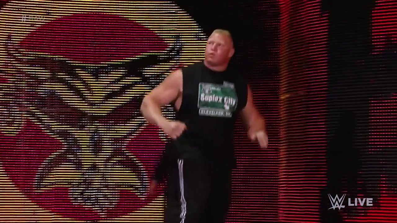 Brock Lesnar is revealed as Seth Rollins next challenger Raw June 15 2015