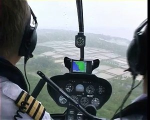 Low Level Helicopter R44 Emergency Diversion tropical storm cockpit