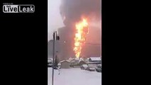 Footage from the Train Derailment Carrying Crude Oil