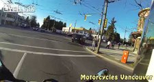 Motorcycle Hit and Run - Close Calls - Bad Drivers by Motorcycles Vancouver  Part 1