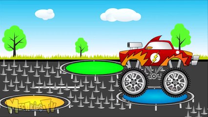 Green Truck Vs Flash Truck - Trucks For Kids - Mega Kids Tv
