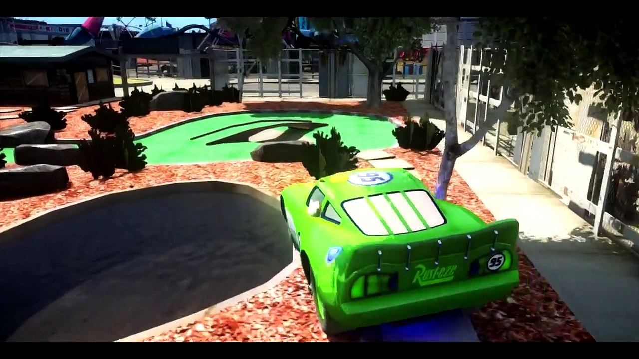 296  Disney Pixar Cars Custom Green Lightning McQueen for SHREK !   Nursery Rhymes