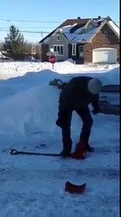 Excuse your french!? ., Man gets pissed shoveling snow