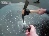 Playing with Methane Gas Bubbles on a Frozen Lake