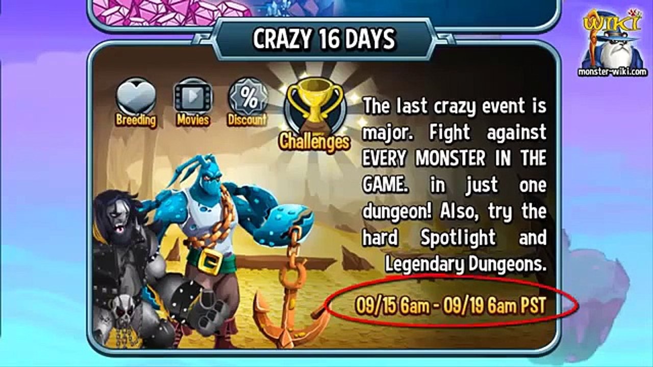 Crazy 16 Days - Event Info - Monster Legends