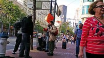 homeless man argues with street performer over $20 police dont even want to waste thier time arresting him