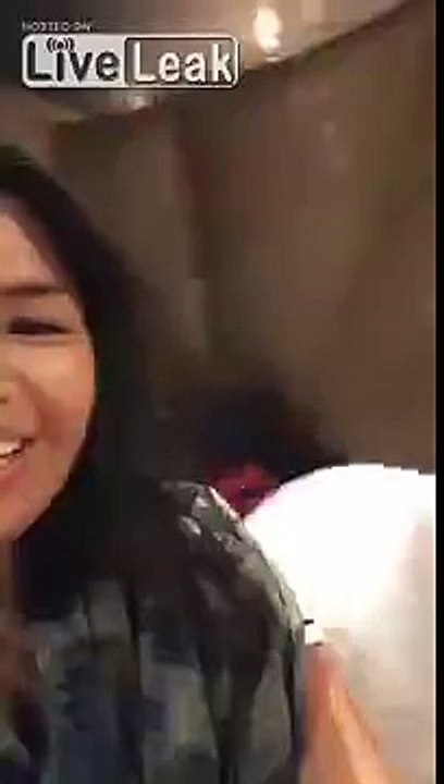 Visitors enjoying themselves in the Museum of Sex (NYC) inflated boobs room