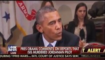 obama responds to isis burning pilot alive by pushing obamacare