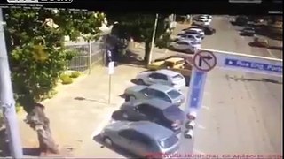 Idiot throwing rocks  at car