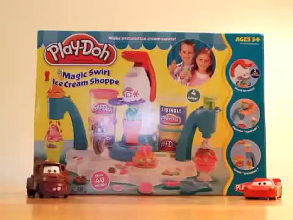 Disney Pixar Die Cast Mater and Lightening McQueen Eat Play Doh Ice Cream!