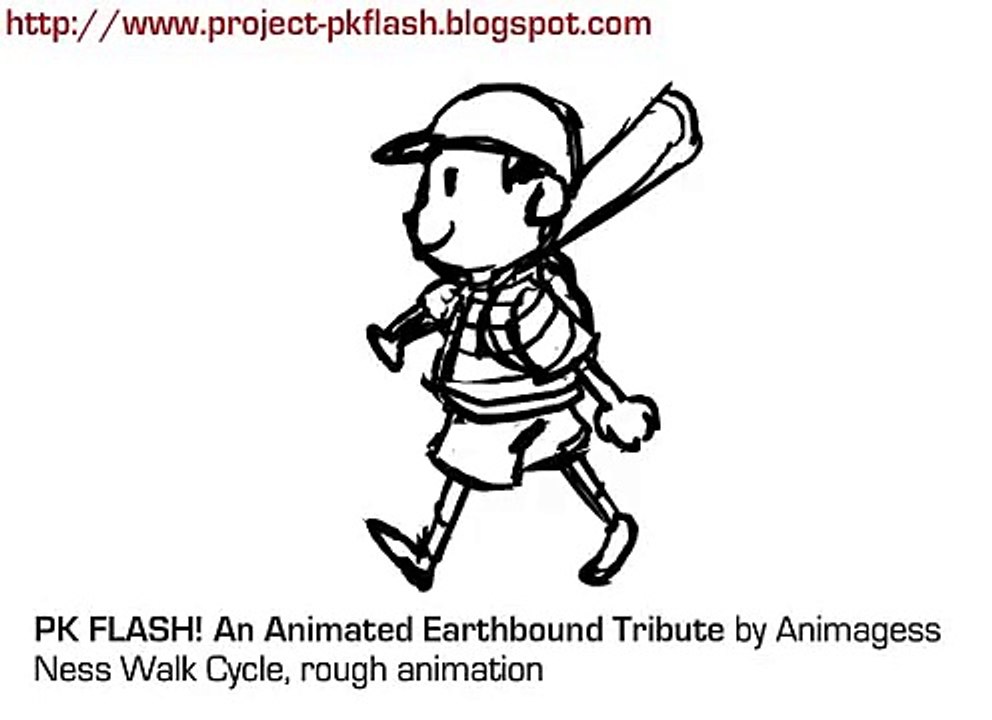 ProjectPKFlash- Ness rough walk cycle