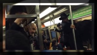 A rat running through crowded NY train