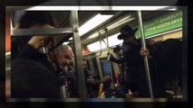 A rat running through crowded NY train