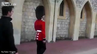 Queen's Guard Pulls Rifle On Tourist