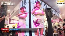 Cute Chinese girls dance hot dance at electronic store