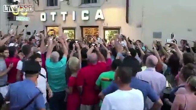 Crowds Flock To Downtown Rome To See The Pope Fitted With New Glasses
