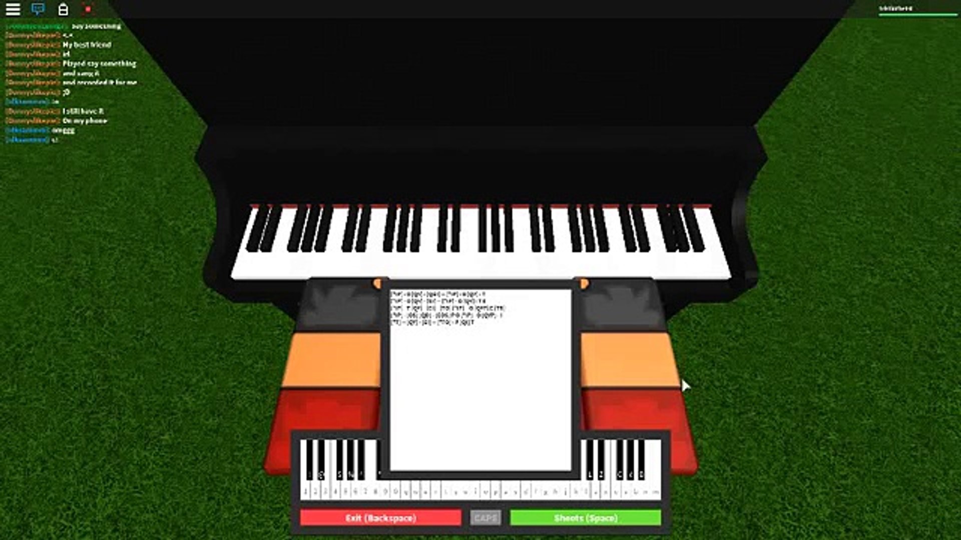 Minecraft Sunrise Song On A Roblox Piano Video Dailymotion - piano notes for roblox got talent 7 years