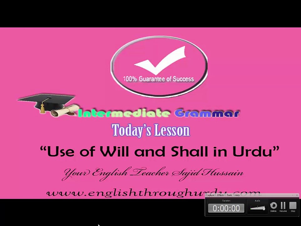 Use of Will and shall in Urdu - Complete Video Lesson