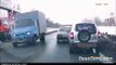 Impatient Russian Driver lends a helping hand. funny