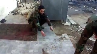 Meanwhile SAA soldier plays with his pet puppy in Syrian controlled areas of âAleppoâ
