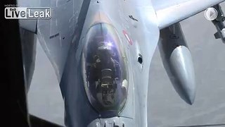 USAF KC-135 Refuels Danish and Dutch F-16s over Iraq