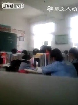 Male teacher fights female student in classroom