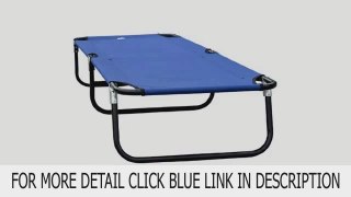 Get Outsunny Deluxe Folding Military-style Camping Cot, Blue Top