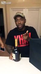 Dude Drinks A Bottle Of Hennessy Straight!