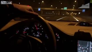 Crazy ride in Porsche... 300km/h through the city