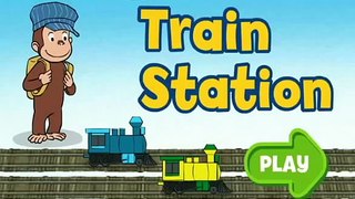 Curious George takes Train in station Master full episode cartoon games video English