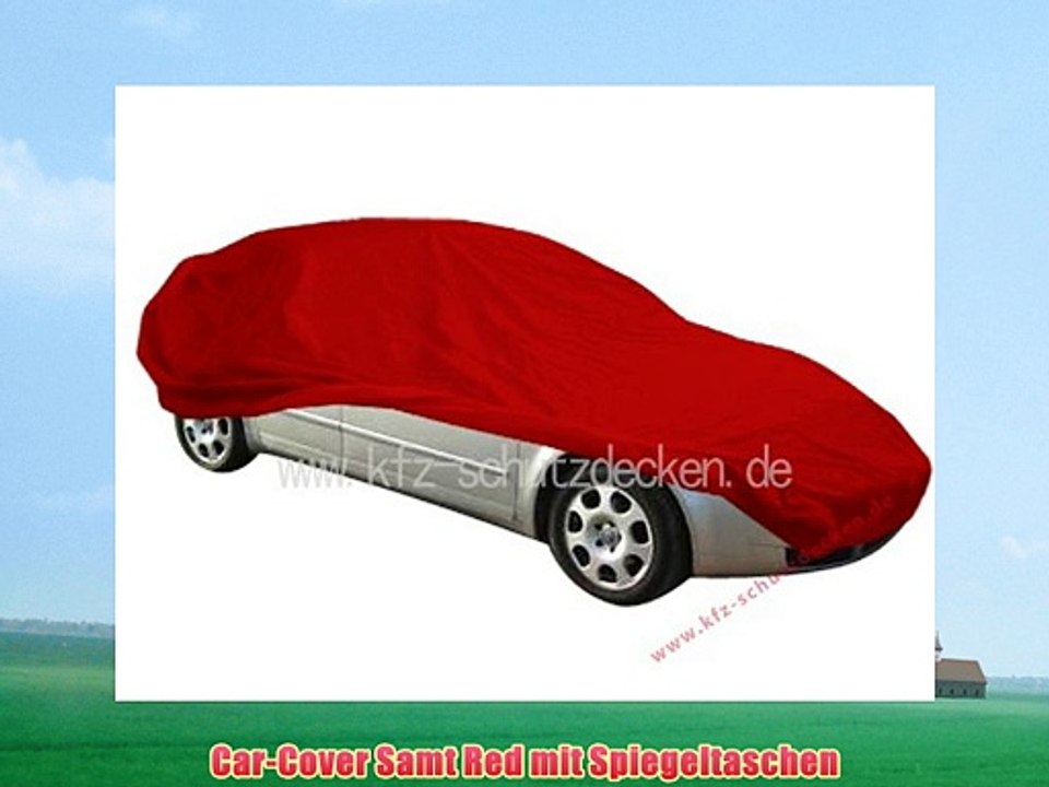 Car-Cover Samt Red mit Spiegeltaschen