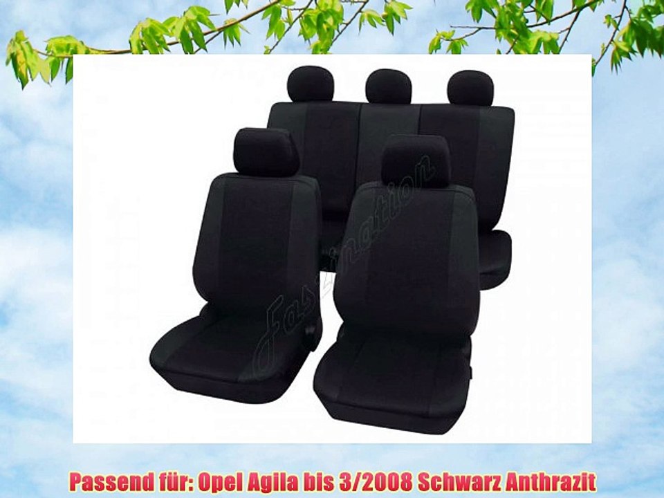 Faszination 30809 Autositzbezug Sitzbezug Schonbezug Komplett Set Schwarz Anthrazit  passend