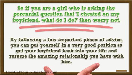 I Cheated On My Boyfriend- Now What?