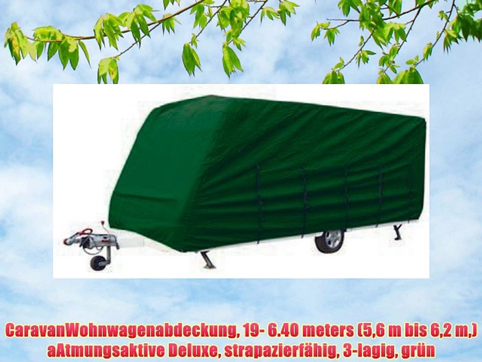 CaravanWohnwagenabdeckung 19- 6.40 meters (56 m bis 62 m) aAtmungsaktive Deluxe strapazierfähig
