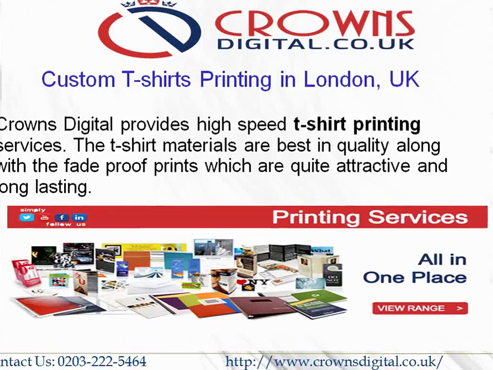 Custom T-shirts Printing in London, UK