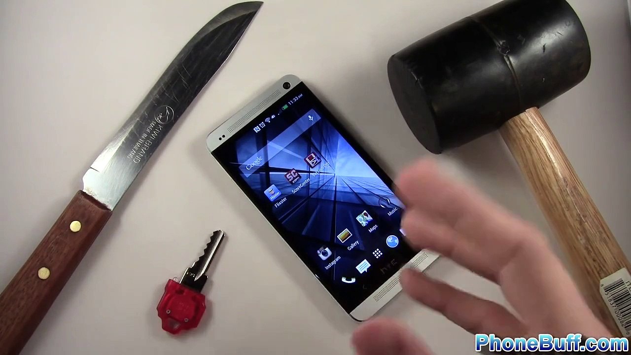 HTC One Hammer & Knife Scratch Test
