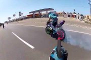 Motor Bike Wheeling Stunt